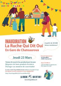 Inauguration de La Ruche Qui Dit Oui en gare de Châteauroux. Le jeudi 23 mars 2017 à Chateauroux. Indre.  18H00